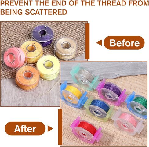 Sewing Bobbin Clips, 50 Pcs Clear Bobbin Holder Plastic Sewing Tool Clip Accessory Thread Clamps Clips Holder Tool Spools Organizers for DIY Craft Embroidery (5 Colors) in Saudi Arabia