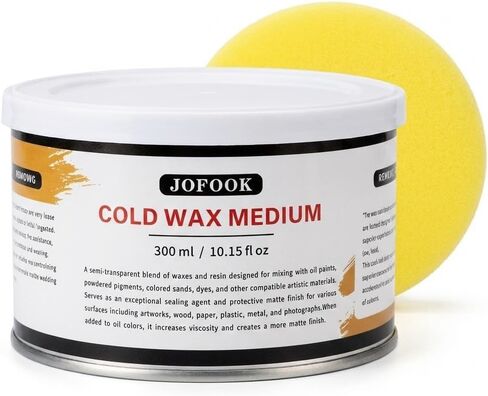 شمع بارد متوسط ​​10.15 أونصة سائلة (300 مل) - للطلاء الزيتي ومانع تسرب الألوان المائية - شمع أبيض غير شفاف متعدد الاستخدامات للمجلات الفنية والإشارات المرجعية والصور - لمسة نهائية غير لامعة وملمس متوسط ​​للرسم الزيتي in Kuwait