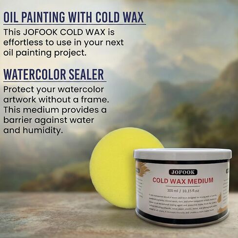 شمع بارد متوسط ​​10.15 أونصة سائلة (300 مل) - للطلاء الزيتي ومانع تسرب الألوان المائية - شمع أبيض غير شفاف متعدد الاستخدامات للمجلات الفنية والإشارات المرجعية والصور - لمسة نهائية غير لامعة وملمس متوسط ​​للرسم الزيتي in Kuwait