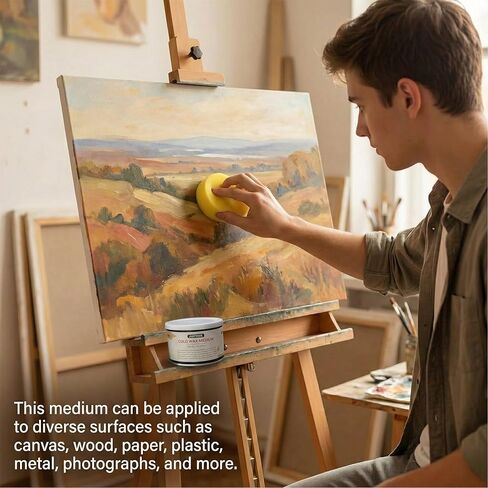 شمع بارد متوسط ​​10.15 أونصة سائلة (300 مل) - للطلاء الزيتي ومانع تسرب الألوان المائية - شمع أبيض غير شفاف متعدد الاستخدامات للمجلات الفنية والإشارات المرجعية والصور - لمسة نهائية غير لامعة وملمس متوسط ​​للرسم الزيتي in Kuwait