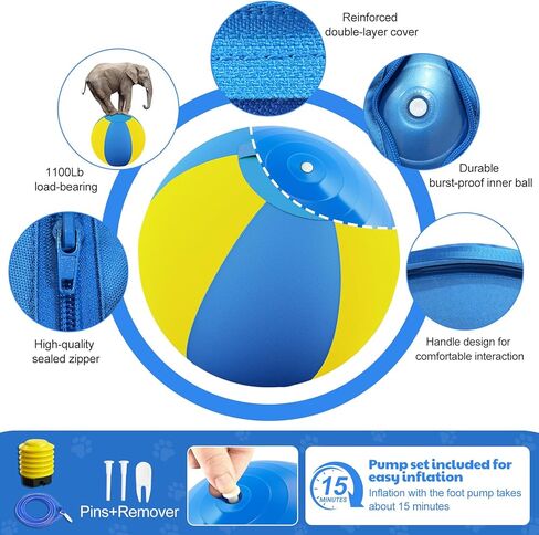 كرة الرعي للكلاب مقاس 18 بوصة من Happypaw - مقاومة معززة للمضغ ومواد شديدة التحمل، لعبة متينة للكلاب، معدات خفة الحركة للرعاة الأستراليين والماشية والكولي الحدودية والسلالات الصغيرة والمتوسطة in Kuwait