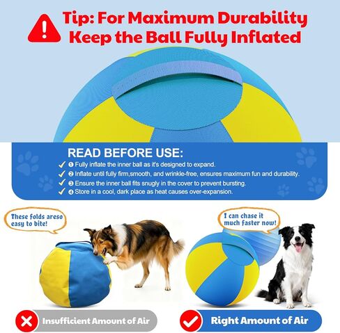 كرة الرعي للكلاب مقاس 18 بوصة من Happypaw - مقاومة معززة للمضغ ومواد شديدة التحمل، لعبة متينة للكلاب، معدات خفة الحركة للرعاة الأستراليين والماشية والكولي الحدودية والسلالات الصغيرة والمتوسطة in Kuwait