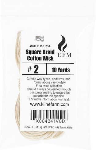 EFM Square Braid Cotton Candle Wick - #2 Wicking – Unwaxed, Raw Wick for Beeswax Candle Making in Saudi Arabia