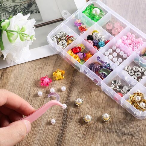 Xelsluthe 12 Pack Plastic Tweezers for Crafts, 4.5 Inch Bent Tweezers for Jewelry Making, Baking Decoration, Reptile Feeding, Bead Bracelets, Pink in Kuwait