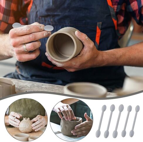 مجموعة أدوات نسيج الطين من AHANDMAKER 5 قطع، 5 بكرات نمط النمذجة مزدوجة الرأس وعصي الملمس وأدوات النحت التفصيلية لطين الطلاء، والحرف اليدوية للنحت الطيني in Saudi Arabia