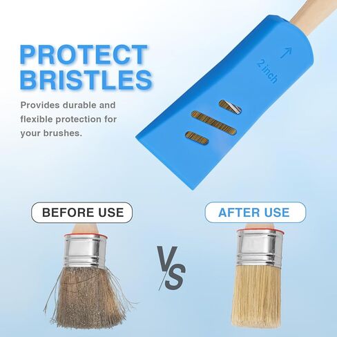 3 قطع من أغطية حماية فرشاة الطلاء، مناسبة لفرش مسطحة أو بزاوية مقاس 2 بوصة، حافظة واقية من السيليكون لحفظ فرشاة الطلاء للتخزين وتنظيم الفرش in Kuwait