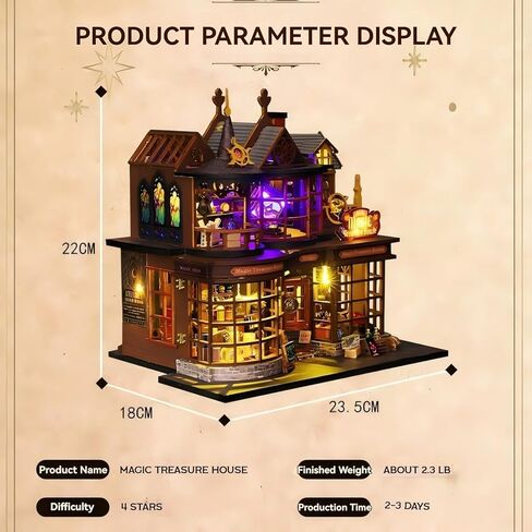 طقم منزل مصغر من OZJAY DIY، طقم بناء منزل صغير مع أثاث، طقم مصغر للبالغين في سن المراهقة، طقم نموذج تصميم باب مفتوح لبيت الدمى لأعياد الميلاد وعيد الميلاد، بيت الكنز السحري in Kuwait