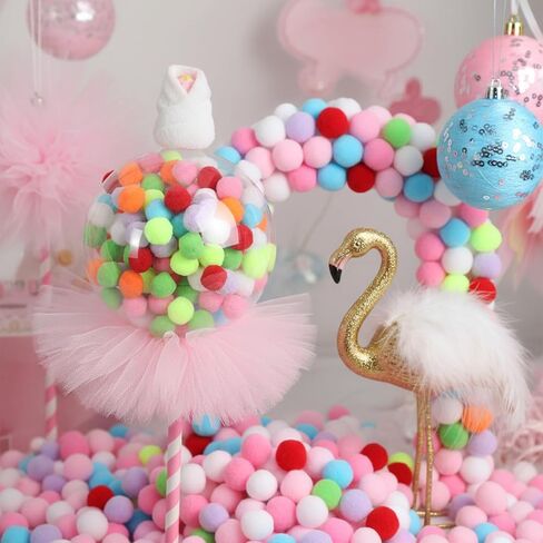 100PCS Small Craft Pom Poms for Crafts, 1.2 Inch Assorted Colored Cotton Balls for Hobby Supplies DIY Craft Making Decorations in Kuwait