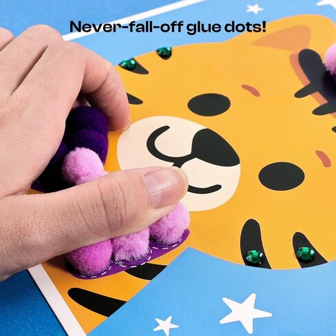 Caydo Pom Poms Art & Crafts Kit for Kids Ages 3 4 5 6, Easy Toddler Sensory Activity Kit, Build Fine Motor Skills & Hand-Eye Coordination, Valentine's Day Gift for Girls and Boys in Saudi Arabia