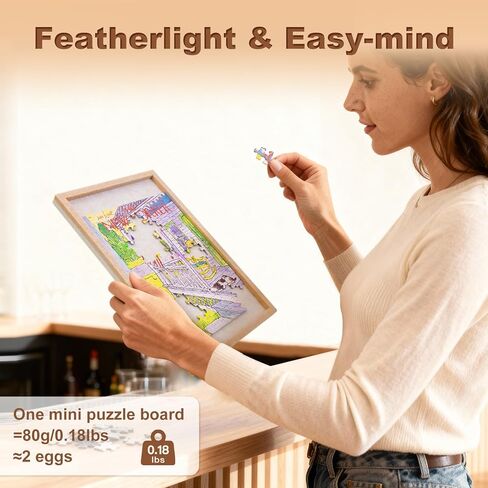 Portable Puzzle Board 4-Pack, Small Jigsaw Puzzle Board for Mini Puzzles, 11.8" x 7.8" Lightweight Felt Puzzle Board for Travel, Outdoor Activities, Parties in Kuwait