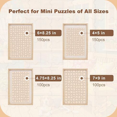 Portable Puzzle Board 4-Pack, Small Jigsaw Puzzle Board for Mini Puzzles, 11.8" x 7.8" Lightweight Felt Puzzle Board for Travel, Outdoor Activities, Parties in Kuwait