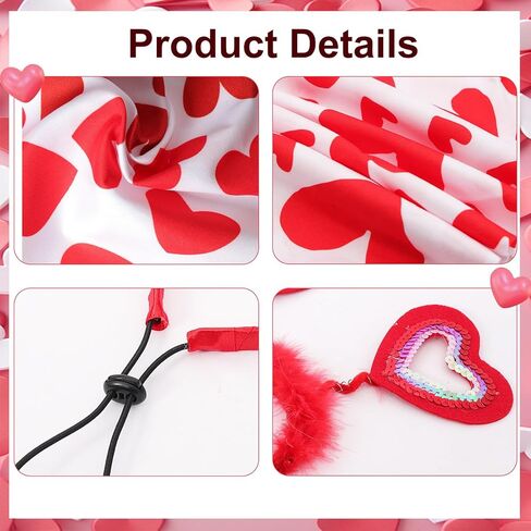 Valentines Red Heart Dog Headband and Bandanas Accessories Set Red Glitter Hearts Dog Headband Scarves Cute Valentines Outfit for Dog Cat in Saudi Arabia