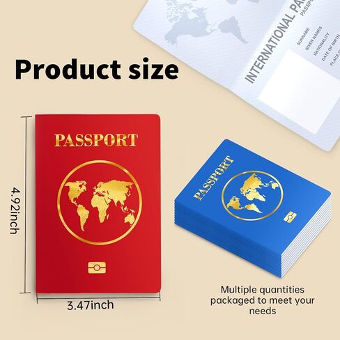 10 Pcs Blank Passport Notebook Kids Passport Book for School Projects and Party Supplies Blank Fake Passport Notebooks for Pretend Travel and Fun Stamps Adventure Games for Children (10) in Saudi Arabia
