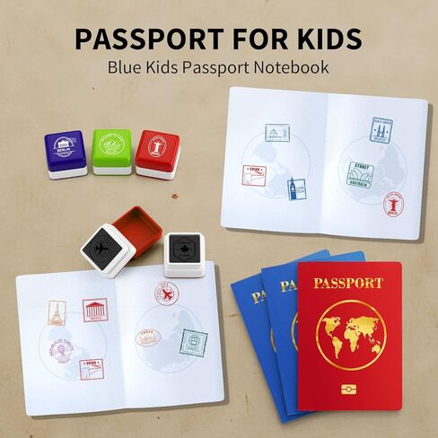 10 Pcs Blank Passport Notebook Kids Passport Book for School Projects and Party Supplies Blank Fake Passport Notebooks for Pretend Travel and Fun Stamps Adventure Games for Children (10) in Saudi Arabia