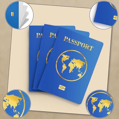 10 Pcs Blank Passport Notebook Kids Passport Book for School Projects and Party Supplies Blank Fake Passport Notebooks for Pretend Travel and Fun Stamps Adventure Games for Children (10) in Saudi Arabia