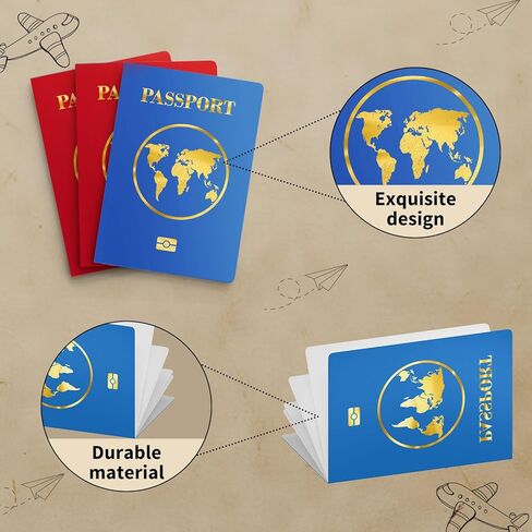 10 Pcs Blank Passport Notebook Kids Passport Book for School Projects and Party Supplies Blank Fake Passport Notebooks for Pretend Travel and Fun Stamps Adventure Games for Children (10) in Saudi Arabia