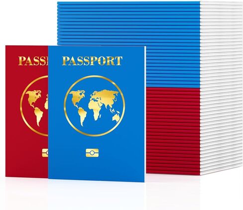 10 Pcs Blank Passport Notebook Kids Passport Book for School Projects and Party Supplies Blank Fake Passport Notebooks for Pretend Travel and Fun Stamps Adventure Games for Children (10) in Saudi Arabia