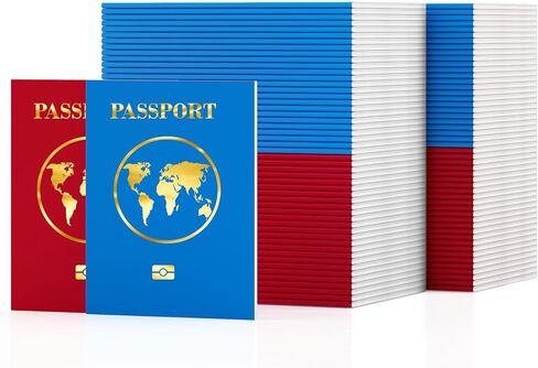 10 Pcs Blank Passport Notebook Kids Passport Book for School Projects and Party Supplies Blank Fake Passport Notebooks for Pretend Travel and Fun Stamps Adventure Games for Children (10) in Saudi Arabia
