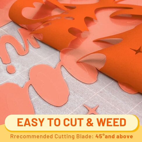 TransOurDream Tru-PU Smart Iron On Vinyl Compatible with Cricut Maker 3, Explore 3, Air 2, 13'' x 10ft Flock Orange Iron On Vinyl for T-Shirts, Matless Smart Vinyl Roll in Saudi Arabia