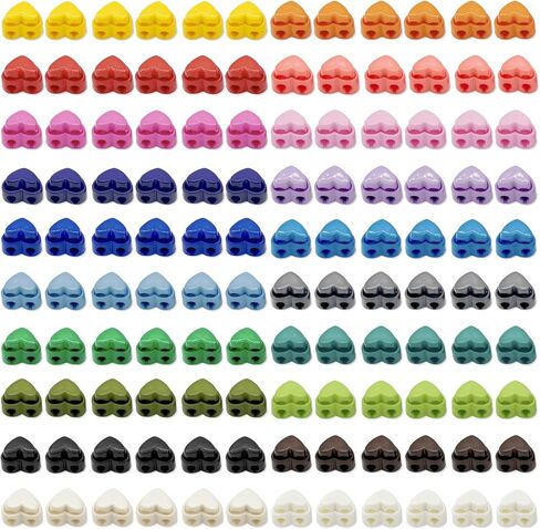 GTILE 120PCS Colorful Heart-Shaped Cord Locks, Adjustable Round Cord Stops, Double Hole Fastener Slider Toggles Clip for Paracord, Backpacks (Colorful) in Kuwait