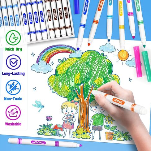 256 PCS Washable Markers for Kids, Colored Markers Bulk for School, Thin Marker Set in 16 Assorting Colors, Fine Line Marker with Conical Tip, Back to School Supplies, Classroom Must Haves in Saudi Arabia
