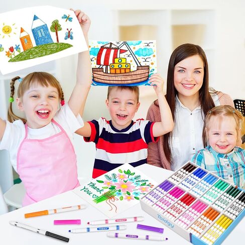 256 PCS Washable Markers for Kids, Colored Markers Bulk for School, Thin Marker Set in 16 Assorting Colors, Fine Line Marker with Conical Tip, Back to School Supplies, Classroom Must Haves in Saudi Arabia
