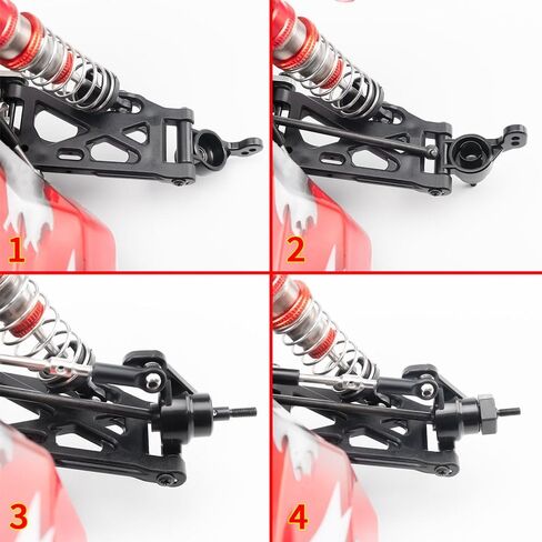 MORLORDY 4Pcs Steel CVD Driveshafts Front & Rear Axle Shafts for 1/14 WL 144001 V2 4WD High Speed RC Cars Upgrade Parts in Saudi Arabia