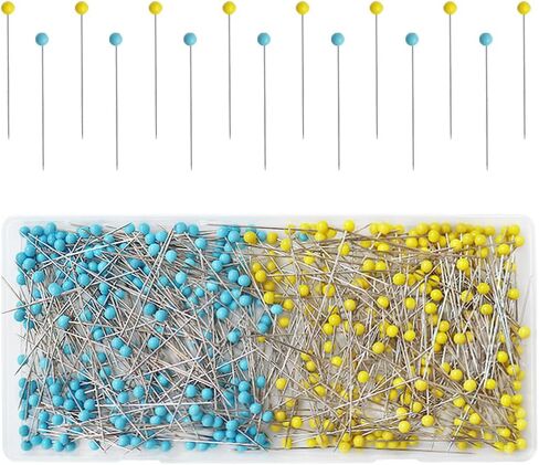 500 PCS Sewing Pins, Ball Glass Head Pins, 1.75 inch Straight Pin, Ball Head Quilting Pin, Straight Pin for Fabric for Sewing, Crafts, DIY (Yellow) in Saudi Arabia