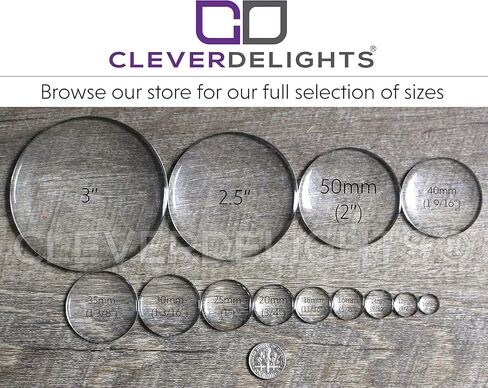 كبوشن زجاجية مستديرة من CleverDelights مقاس 2.5 بوصة - 10 عبوات in Saudi Arabia