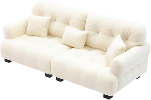 Miniature Living Room Sofa Couch Model Detailed Flocking Doll Furniture 1/12 Scale Model for Collector Miniature Living Room Sofa Decors in Saudi Arabia