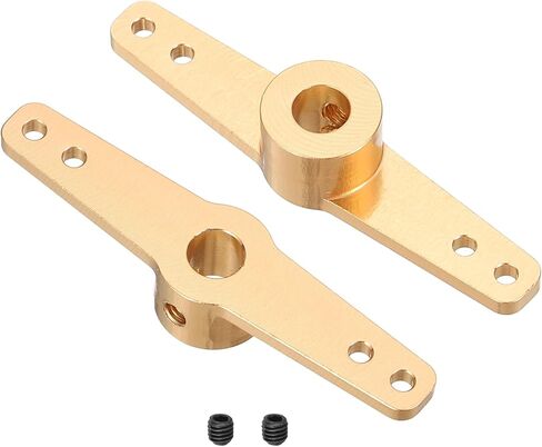 MECCANIXITY Steering Servo Arm, Double Aluminum Steering Arm Servo Horn 5.1mm for RC Model Car Robot Boat Airplane Pack of 2 (Gold) in Saudi Arabia