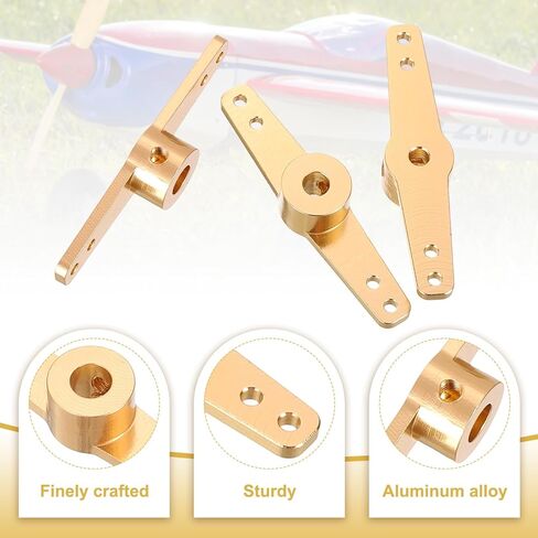 MECCANIXITY Steering Servo Arm, Double Aluminum Steering Arm Servo Horn 5.1mm for RC Model Car Robot Boat Airplane Pack of 2 (Gold) in Saudi Arabia