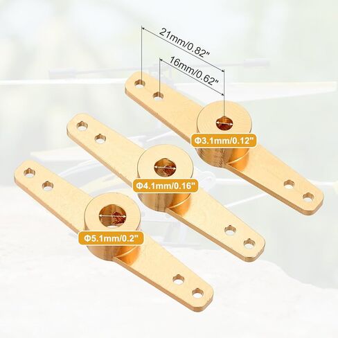 MECCANIXITY Steering Servo Arm, Double Aluminum Steering Arm Servo Horn 5.1mm for RC Model Car Robot Boat Airplane Pack of 2 (Gold) in Saudi Arabia