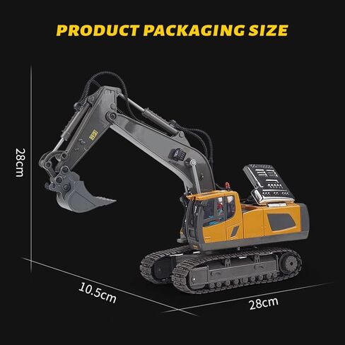 BC1043 1/20 RC حفار، 2.4G 11CH سبيكة RC حفار مع أضواء ومؤثرات صوتية، هدية التحكم عن بعد للمركبات الهندسية in Kuwait