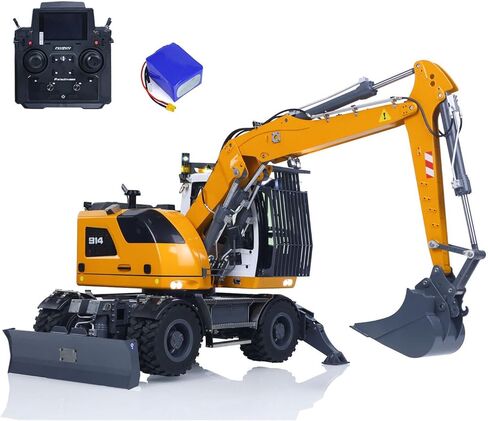 TOUCAN RC HOBBY US في المخزون 1/14 RC حفارة بعجلات هيدروليكية LR914 8 طرق صمام RTR معدني للتحكم عن بعد 4 * 4 نموذج حفار قفل المحور Flysky PL18EV Lite للبالغين in Saudi Arabia