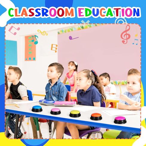 10 قطع من أزرار الإجابة القابلة للتسجيل، زر طنين الإجابة، زر عرض الألعاب، زر طنان قابل للتسجيل في الفصل الدراسي، مثالية للدراسة والمكتب والمنزل والحيوانات الأليفة، لعبة تدريب متعددة الألوان in Saudi Arabia