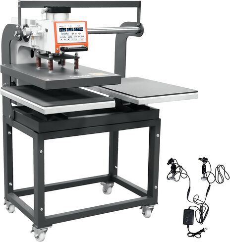 16x24 هوائي منزلق مزدوج الضغط الحراري - غطاء تي شيرت وشعار من الدرجة الصناعية لنقل الحرارة / آلة التسامي مع تحديد المواقع بالأشعة تحت الحمراء والتحكم الرقمي ووظيفة الرفع التلقائي مثالية للإنتاج in Kuwait