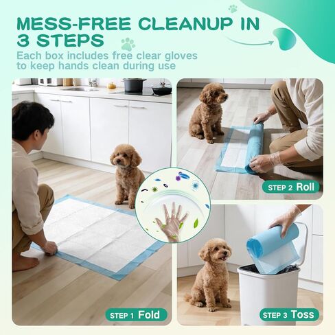 23inx23in Disposable Training Pads 80 Count Plus 200pcs Gloves with 6-Layer Super Absorbency Leak-Proof Design and Quick-Odor Control Potty Training Pee Pads in Saudi Arabia
