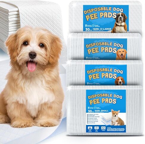 Wee Wee Pads for Dogs, Premium Puppy Pads with 6-Layer Leak-Proof Design, Disposable and Safe Dog Pee Pads, Large (24x36, Holds 9 Cups), 30 Count in Saudi Arabia