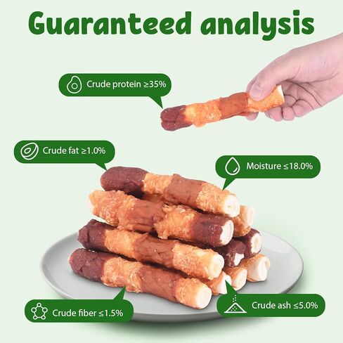 Triple-Flavor Rawhide Chews for Medium & Large Dogs - 5 Inch Chicken, Beef & Chicken Liver Dental Treats - Long Lasting Chew Sticks 227g/0.5lb in Kuwait