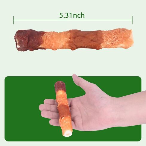 Triple-Flavor Rawhide Chews for Medium & Large Dogs - 5 Inch Chicken, Beef & Chicken Liver Dental Treats - Long Lasting Chew Sticks 227g/0.5lb in Kuwait