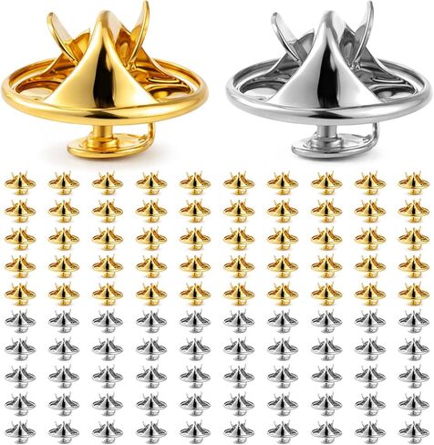 100 Pairs Metal Pin Backings Butterfly Clutch Tie Tacks Locking Pin Backs Blank Pins Keeper Lapel Pins Backs Replacement for Enamel Craft Jewelry Making Badge Collectibles Clothes Brooch in Saudi Arabia