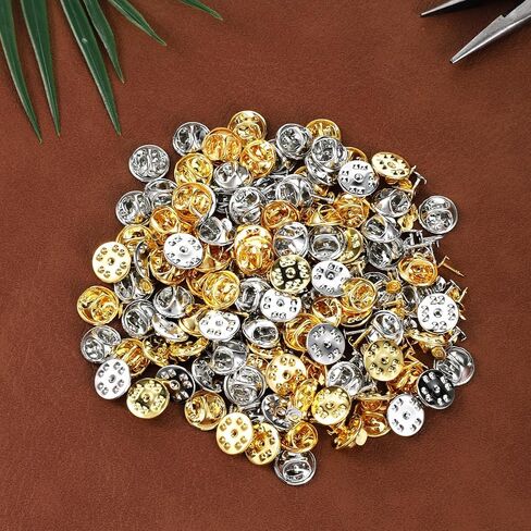 100 Pairs Metal Pin Backings Butterfly Clutch Tie Tacks Locking Pin Backs Blank Pins Keeper Lapel Pins Backs Replacement for Enamel Craft Jewelry Making Badge Collectibles Clothes Brooch in Saudi Arabia