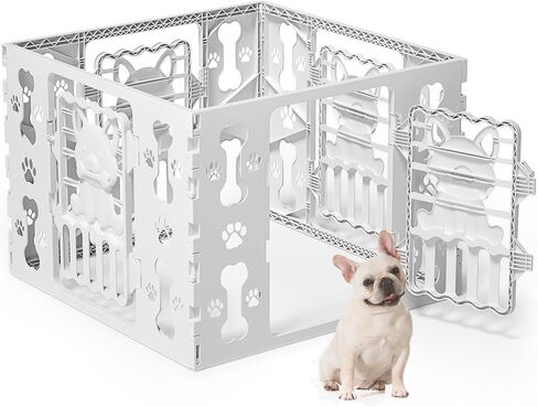 Dog Playpen for Dogs Indoor Small Plastic Dog Play Pen Indoors/Outdoors Portable Dog Pen 4-Panel & 4-Door Pet Fence Unique Design 2025 in Saudi Arabia
