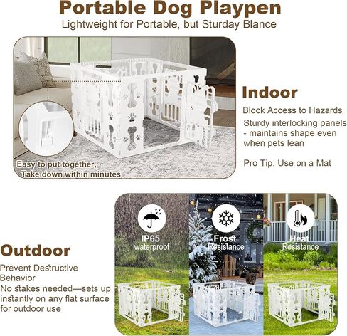 Dog Playpen for Dogs Indoor Small Plastic Dog Play Pen Indoors/Outdoors Portable Dog Pen 4-Panel & 4-Door Pet Fence Unique Design 2025 in Saudi Arabia