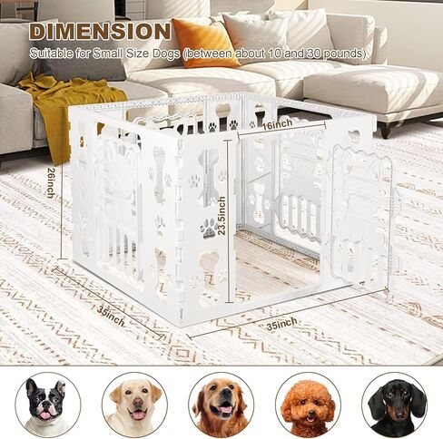 Dog Playpen for Dogs Indoor Small Plastic Dog Play Pen Indoors/Outdoors Portable Dog Pen 4-Panel & 4-Door Pet Fence Unique Design 2025 in Saudi Arabia