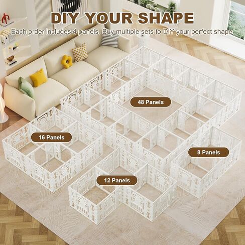 Dog Playpen for Dogs Indoor Small Plastic Dog Play Pen Indoors/Outdoors Portable Dog Pen 4-Panel & 4-Door Pet Fence Unique Design 2025 in Saudi Arabia