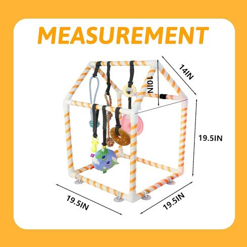 Puppy Play Gym with 8 Hanging Toys for Small Dogs, Indoor Jungle Activity Center with PVC Frame & Bungee Straps, Interactive Enrichment Toys to Keep Puppies Busy in Saudi Arabia