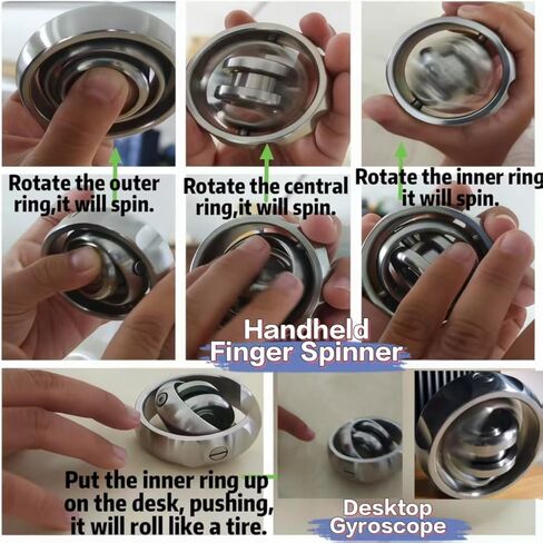 MagLev Fidget Spinner for Adults, CNC Stainless Steel Gyroscope with Ceramic Bearing, Ultra-Quiet Dual-Mode Handheld & Desktop Focus Toy for Stress Relief Anxiety, EDC Gift for Men Women Kids in Saudi Arabia