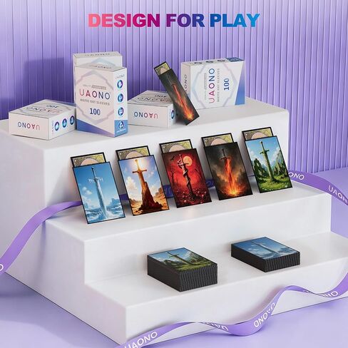 أكمام بطاقات MTG 100 قيراط (الخوف) واقي للبطاقات الفنية الخيالية، أكمام أمامية شفافة وأكمام خلفية مزخرفة غير لامعة لـ Magic The Gathering TCG in Kuwait